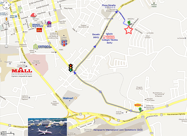 Mapa de nuestra ubicaci�n en Villas de Alicante, Alajuela.